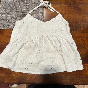 White lace halter top